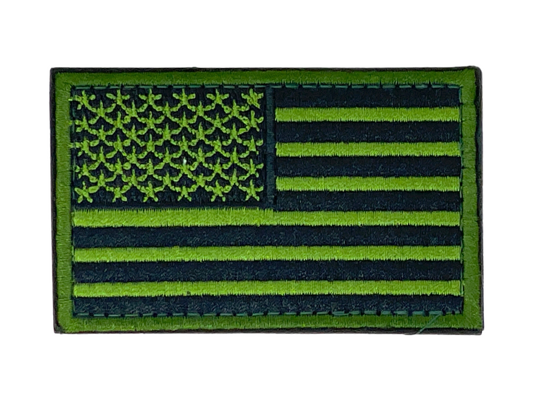 Velcro Backed Flag Patch (Cloth Style/ Green Reversed) - US